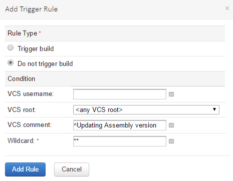 Add Trigger Rule Add Trigger Rule