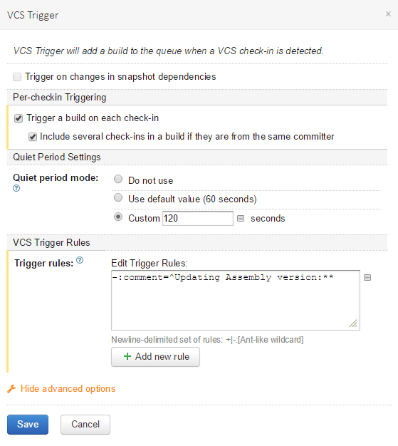 VCS Trigger Rules VCS Trigger Rules